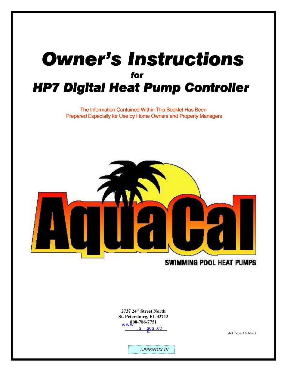 Aquacal H 100 User Manual | Page 25 / 36