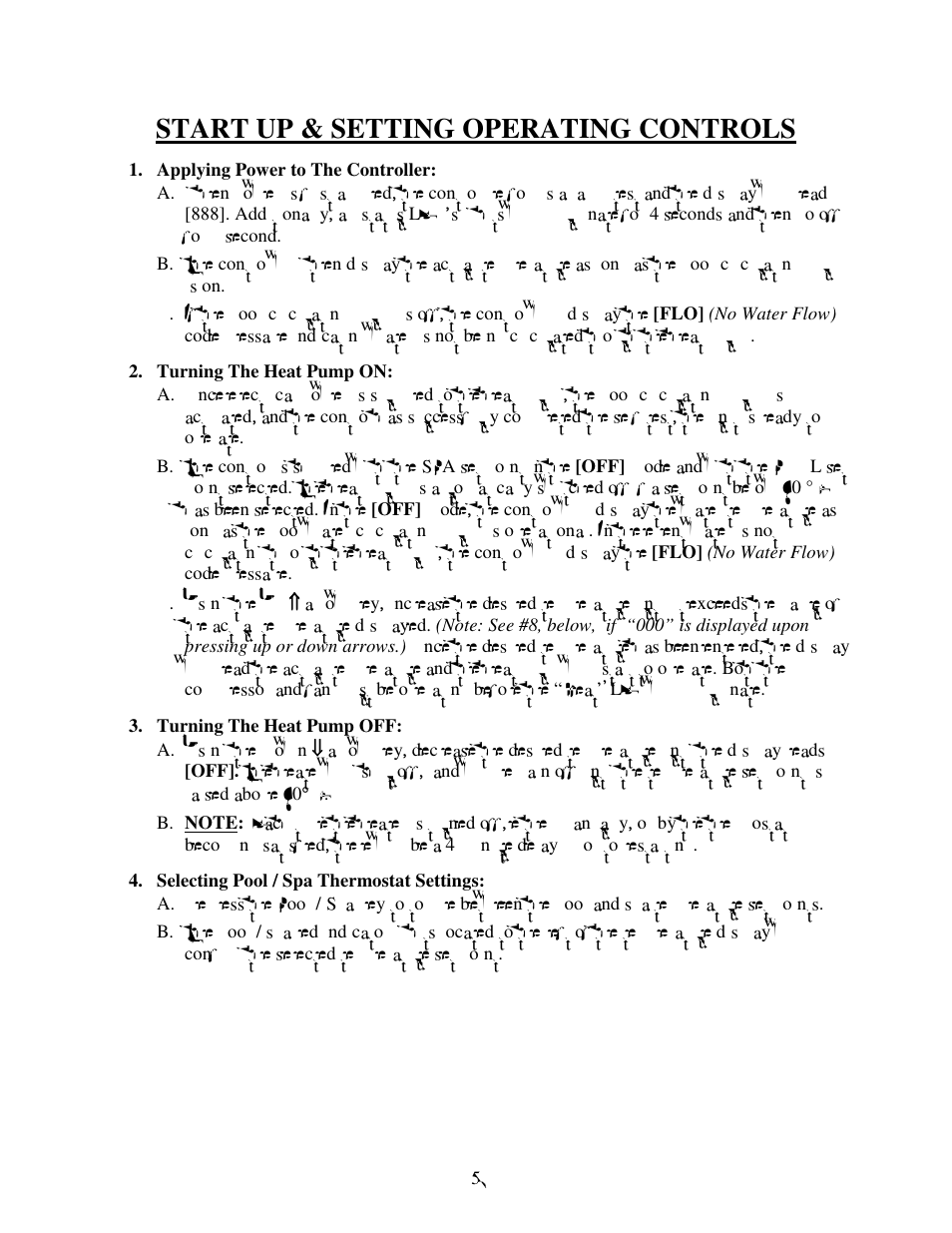 Start up & setting operating controls | Aquacal H 100 User Manual | Page 29 / 36