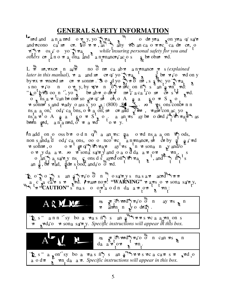 Warning, Caution, General safety information | Aquacal H 100 User Manual | Page 5 / 36