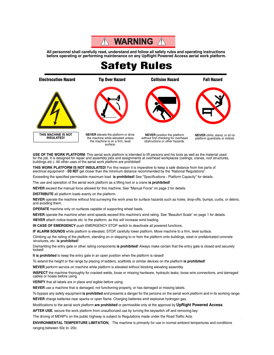 Safety rules, Warning | Snorkel M2639J-sn1000+ User Manual | Page 5 / 31