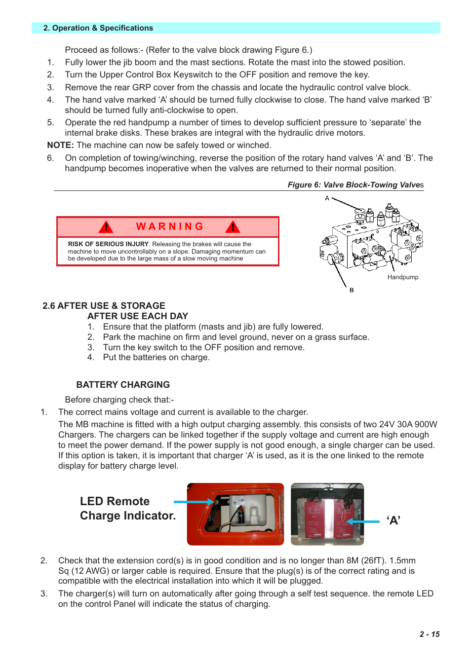 A’ led remote charge indicator | Snorkel MB26 User Manual | Page 25 / 32