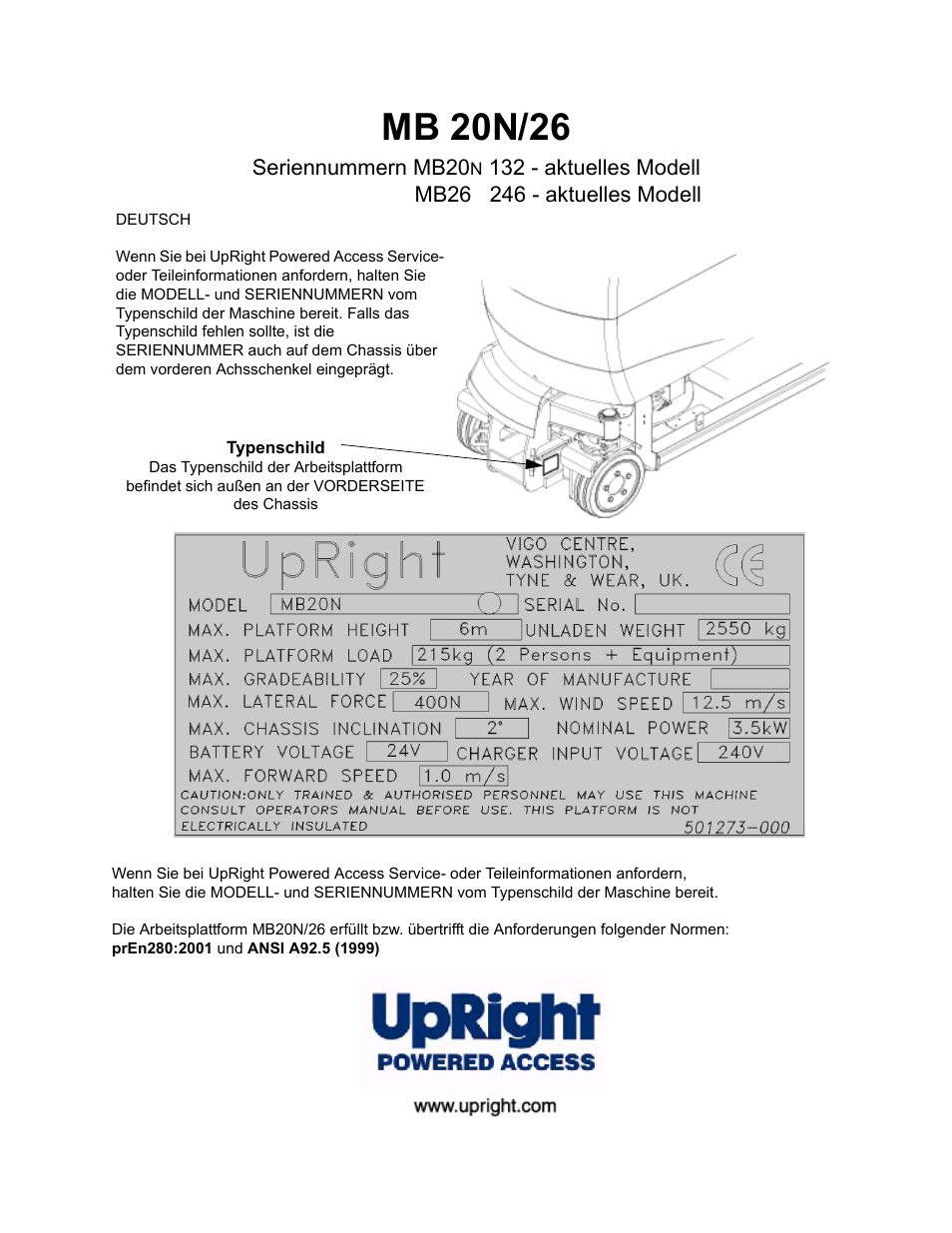 Mb 20n/26 | Snorkel MB26-sn245+ User Manual | Page 29 / 132