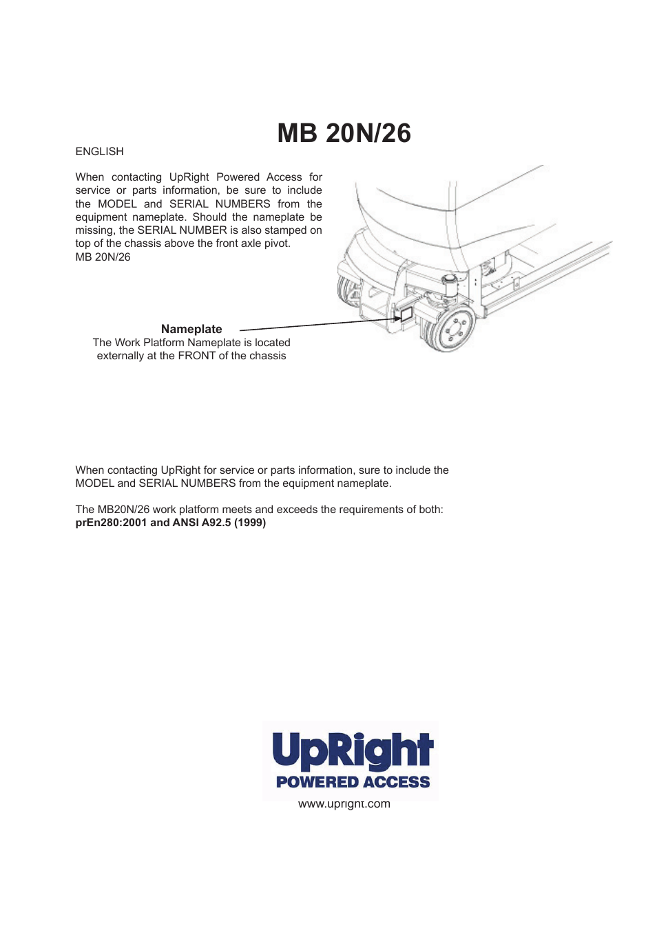 Mb 20n/26 | Snorkel MB26-sn435-999 User Manual | Page 3 / 30