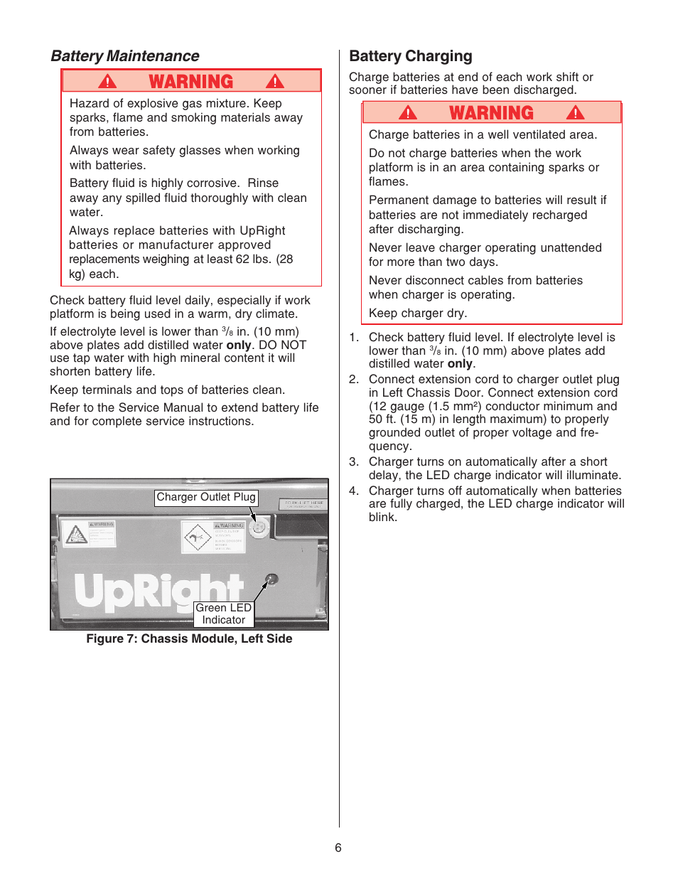 Battery maintenance, Battery charging | Snorkel MX19-sn1600+ User Manual | Page 6 / 8