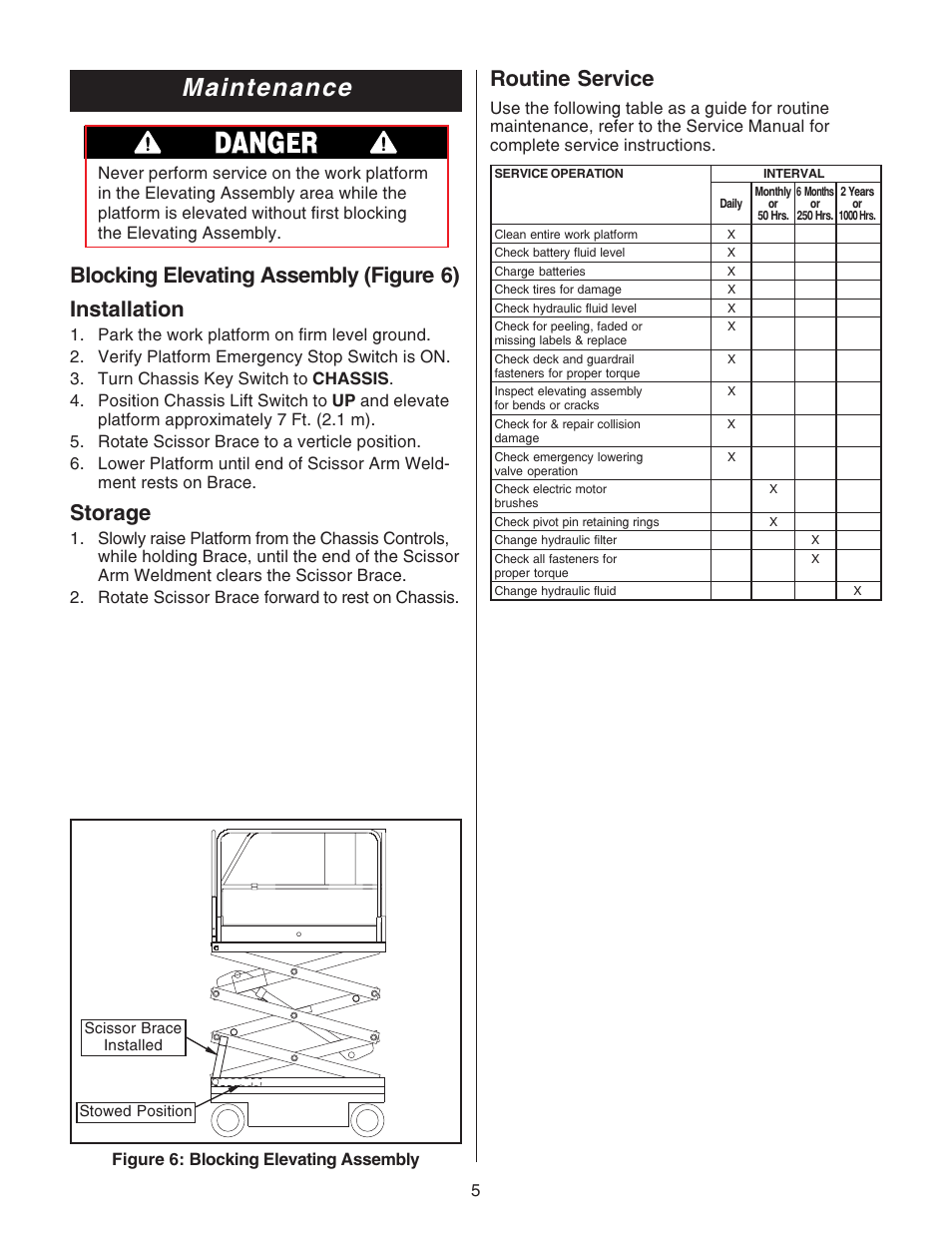 Maintenance, Storage, Routine service | Snorkel MX19-sn1600-8791 User Manual | Page 5 / 8