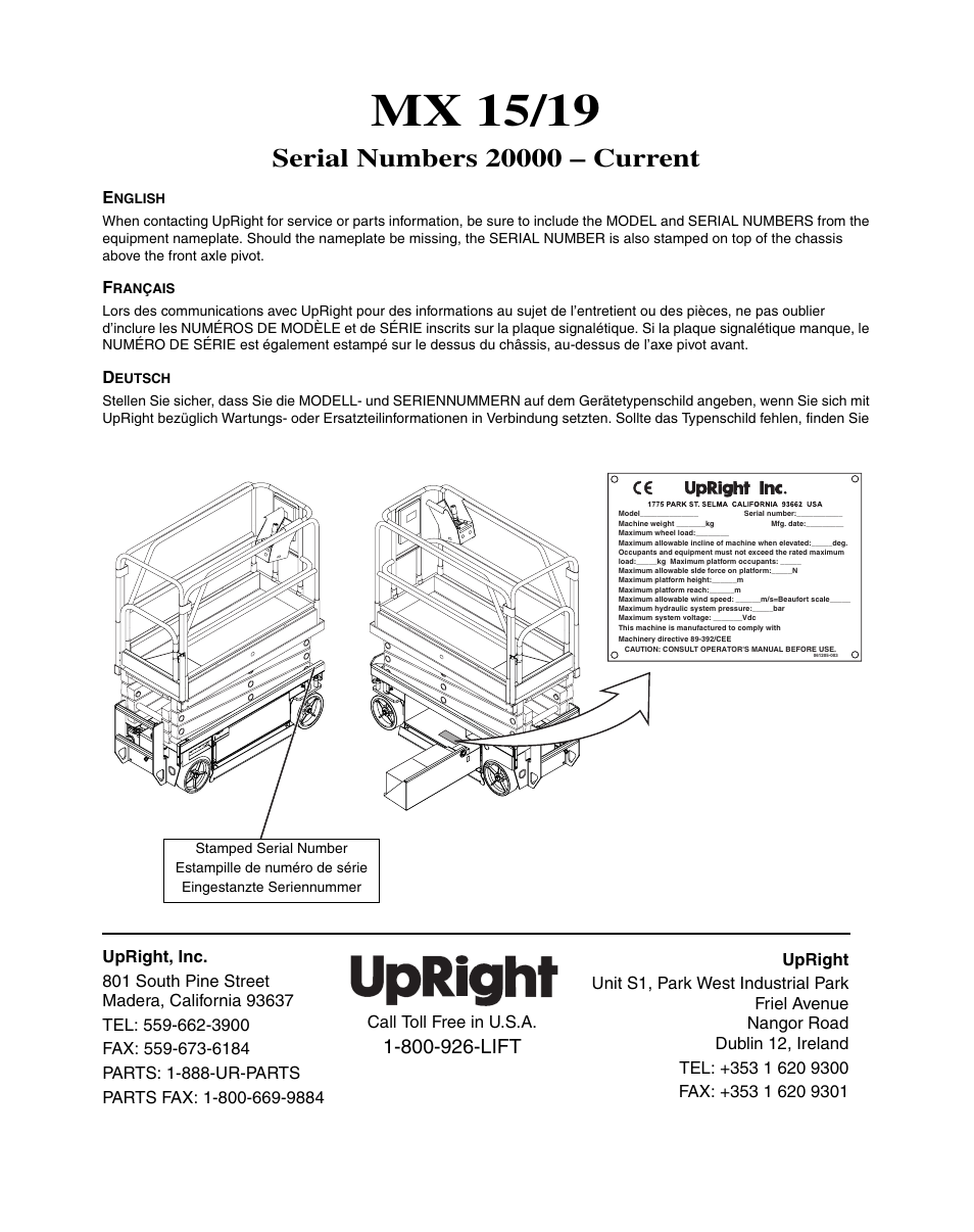 Mx 15/19 | Snorkel MX19-sn20000-20599CE User Manual | Page 2 / 60