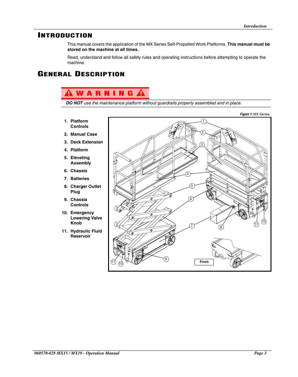 Ntroduction, Eneral, Escription | Snorkel MX19-sn20000-20599CE User Manual | Page 5 / 60