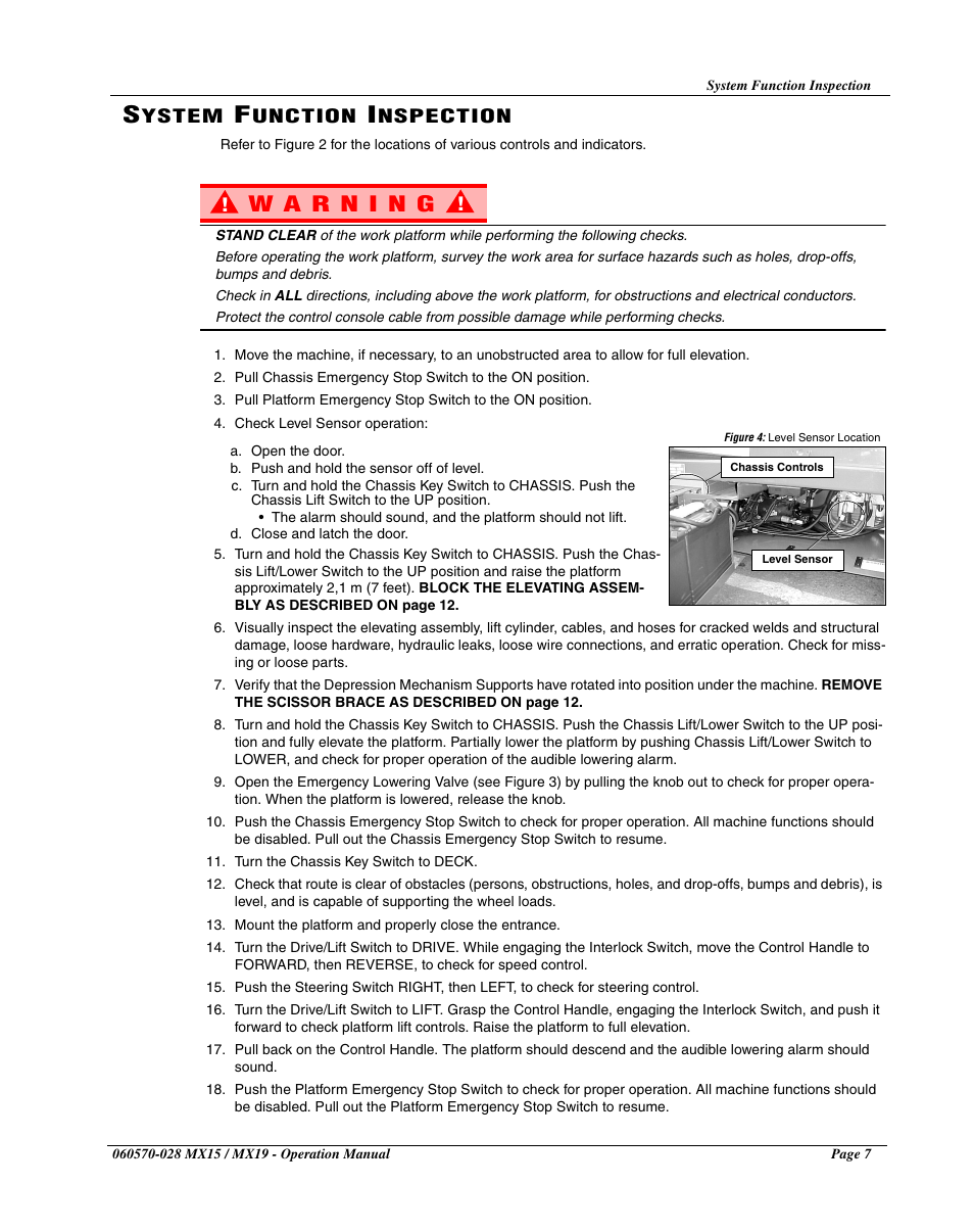 Ystem, Unction, Nspection | Snorkel MX19-sn20000-20599CE User Manual | Page 9 / 60