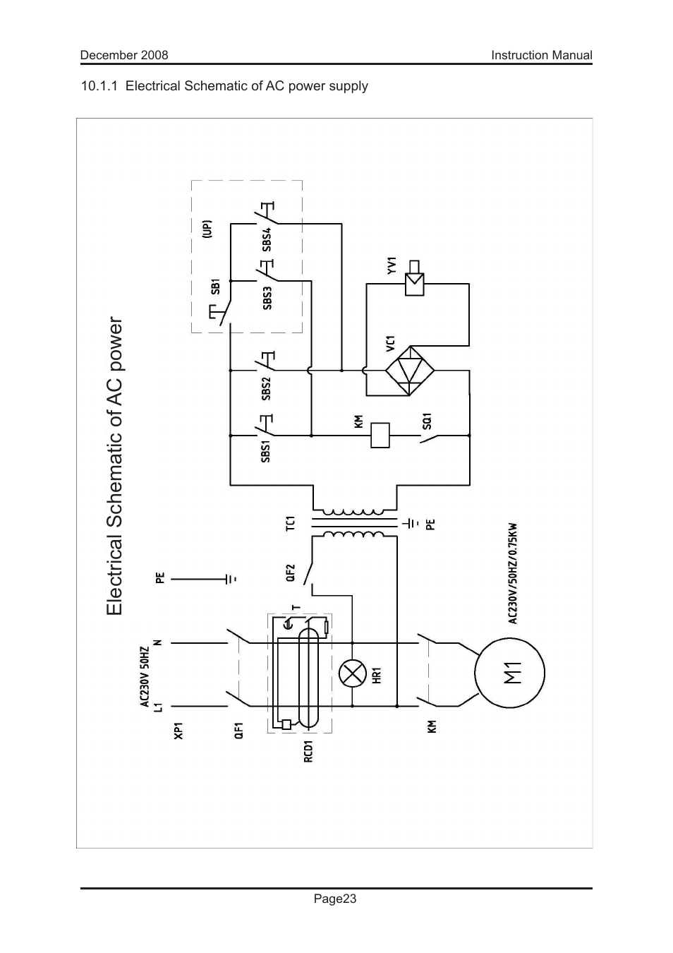 Electrical schematic of ac power | Snorkel PAM26-sn0001+ User Manual | Page 29 / 34