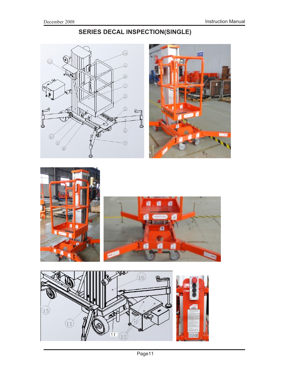 Series decal inspection(single) | Snorkel PAM26-sn000001+ User Manual | Page 17 / 38