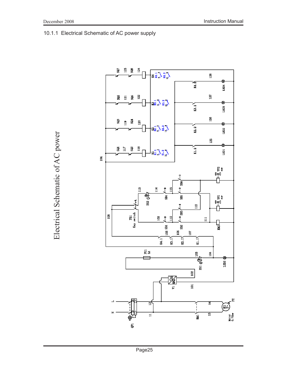 Electri cal schematic of ac power | Snorkel PAM26-sn000001+ User Manual | Page 31 / 38