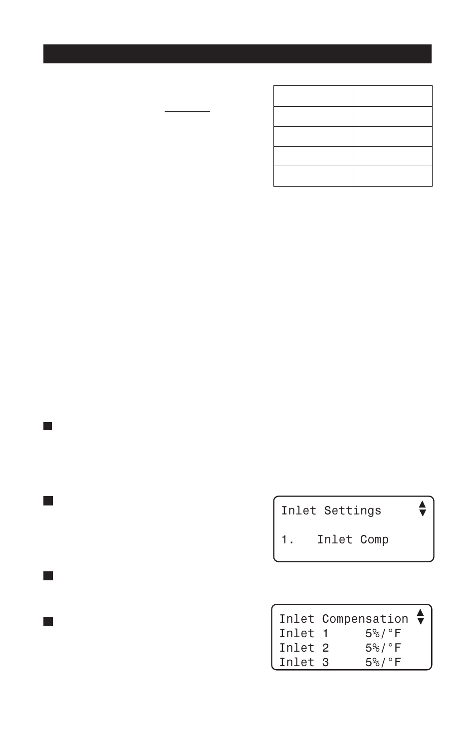 2 adjusting the air inlet compensation, Air inlet compensation, Inlet compenation | Pp-32, Inlet settings 1. inlet comp | Acme PP-32 User Manual | Page 22 / 100