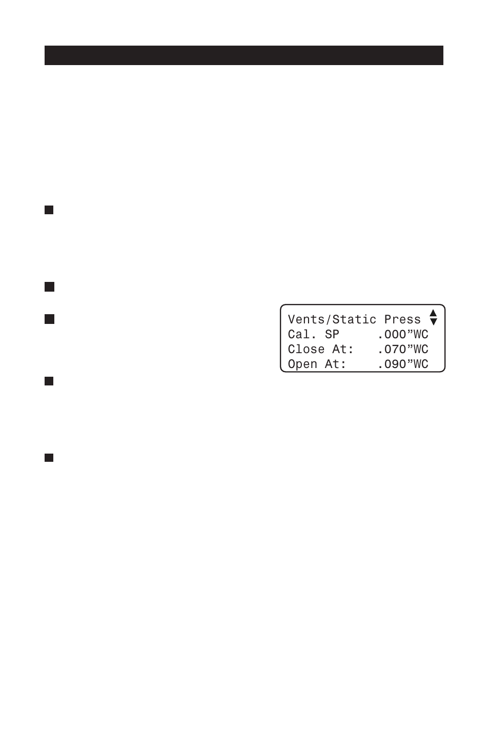 1 adjusting static pressure set points, 2 adjusting vent doors open / close / off times, Static pressure set points for vent doors | Static pressure set points, Vent doors timer, Pp-32 | Acme PP-32 User Manual | Page 26 / 100