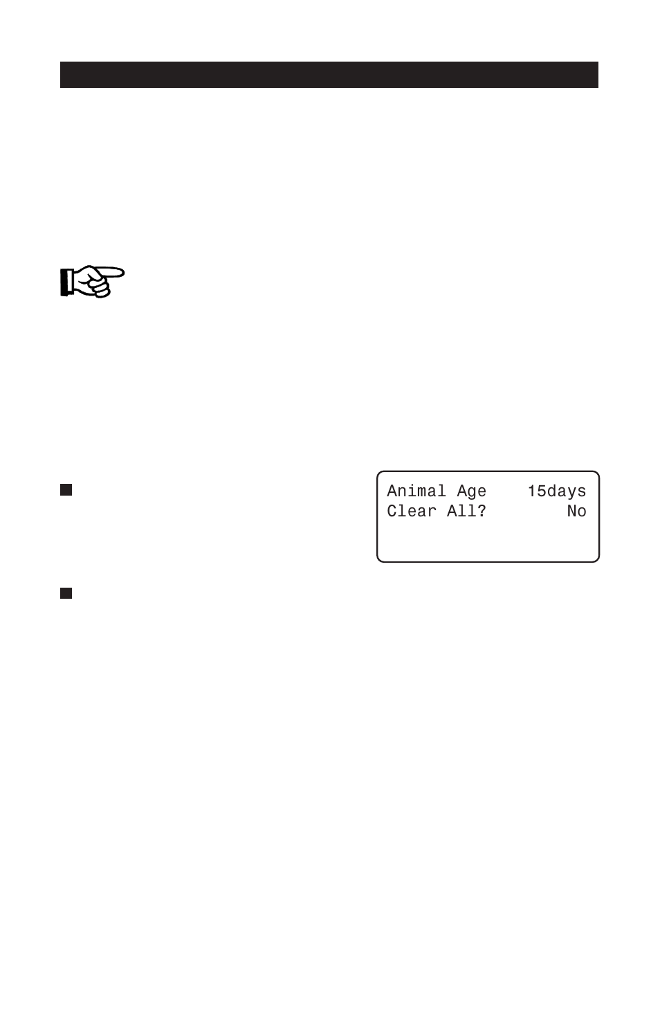 10 animal age, Setting the animal age, Clearing histories | Animal age adjustment, Pp-32 | Acme PP-32 User Manual | Page 44 / 100