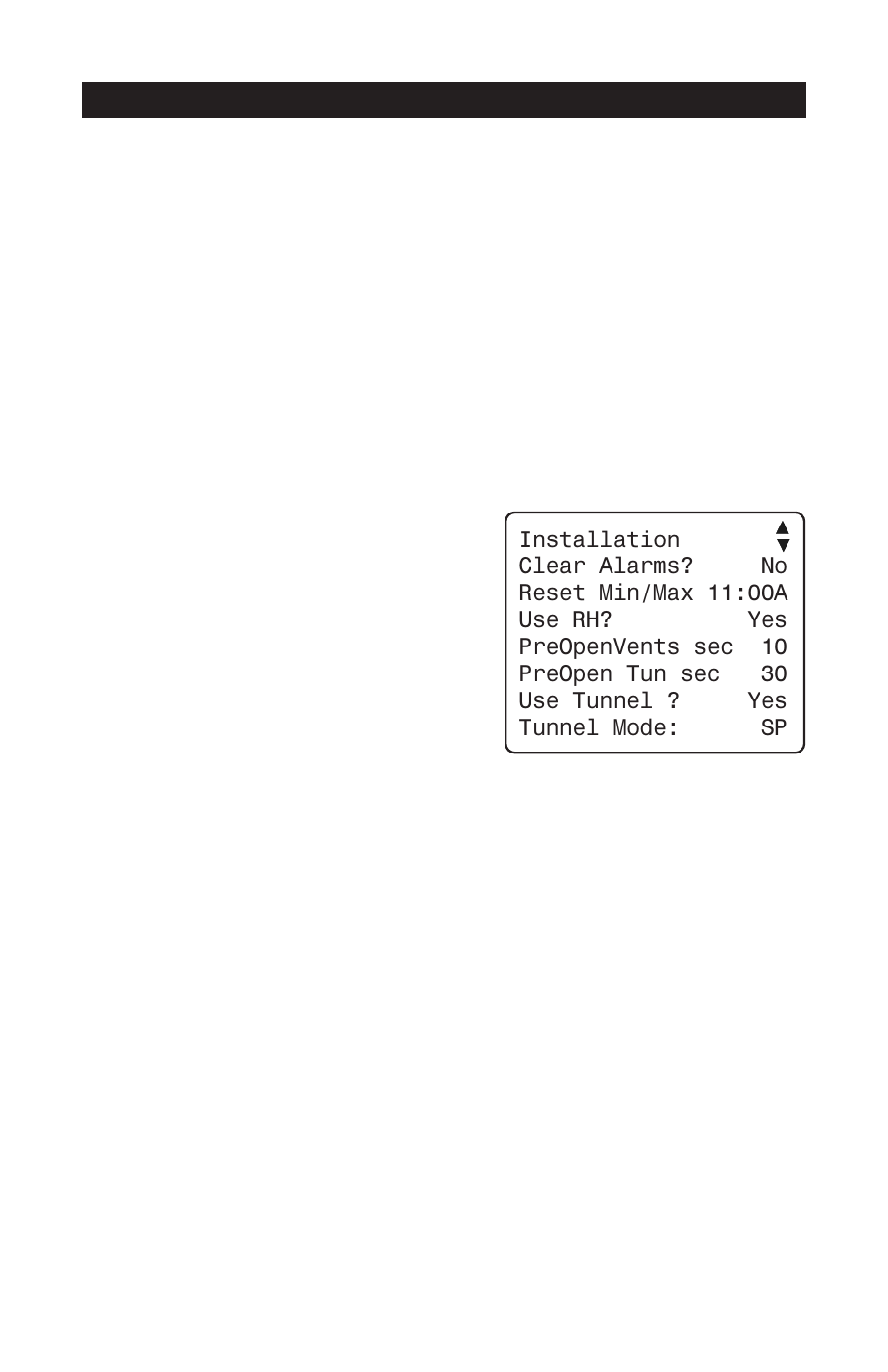3 installation setup, Installation setup, Installation options | Activating the relative humidity sensor, Reset time, Activating tunnel curtains in sp mode, Activating the tunnel curtain, Selecting tunnel mode : sp/timer, Pp-32 | Acme PP-32 User Manual | Page 63 / 100