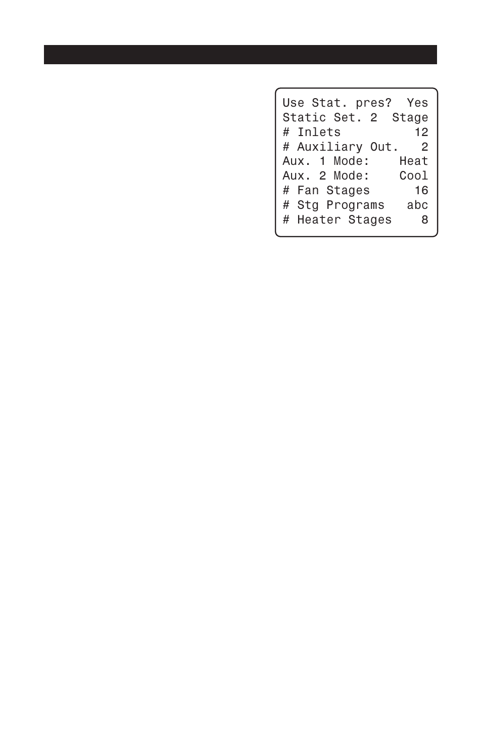 Activating auxiliary outputs, Activating air inlets, Activating fan stages | Activating heater stages, Activating programs, Activating the static pressure sensor, Pp-32 | Acme PP-32 User Manual | Page 64 / 100