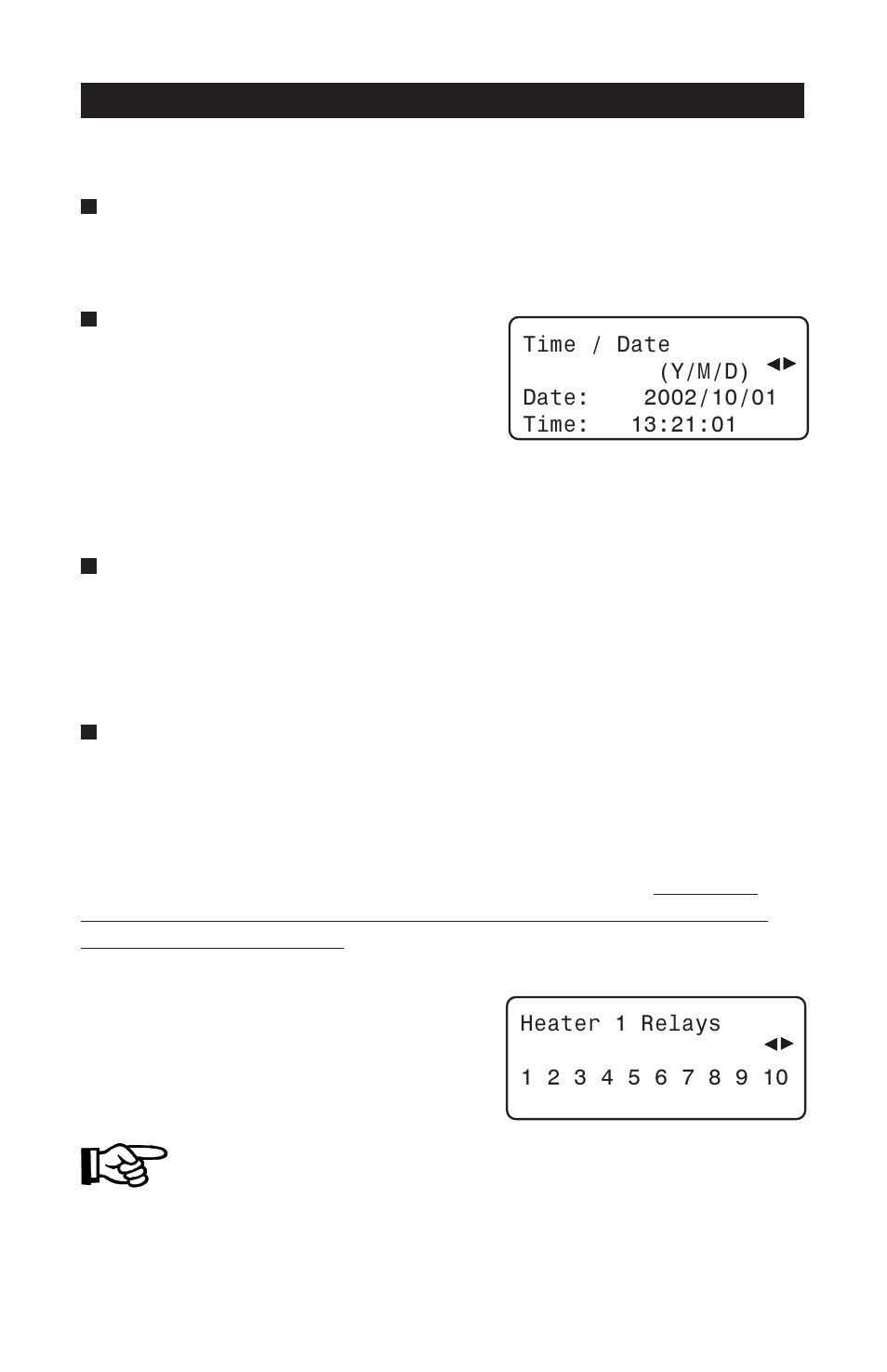 5 setting time and date, 6 relay assignment, Assignment of relays see relays | Setting time and date, Relay assignment, Time & date settings, 5 setting time and date 5.14.6 relay assignment, Pp-32 | Acme PP-32 User Manual | Page 70 / 100