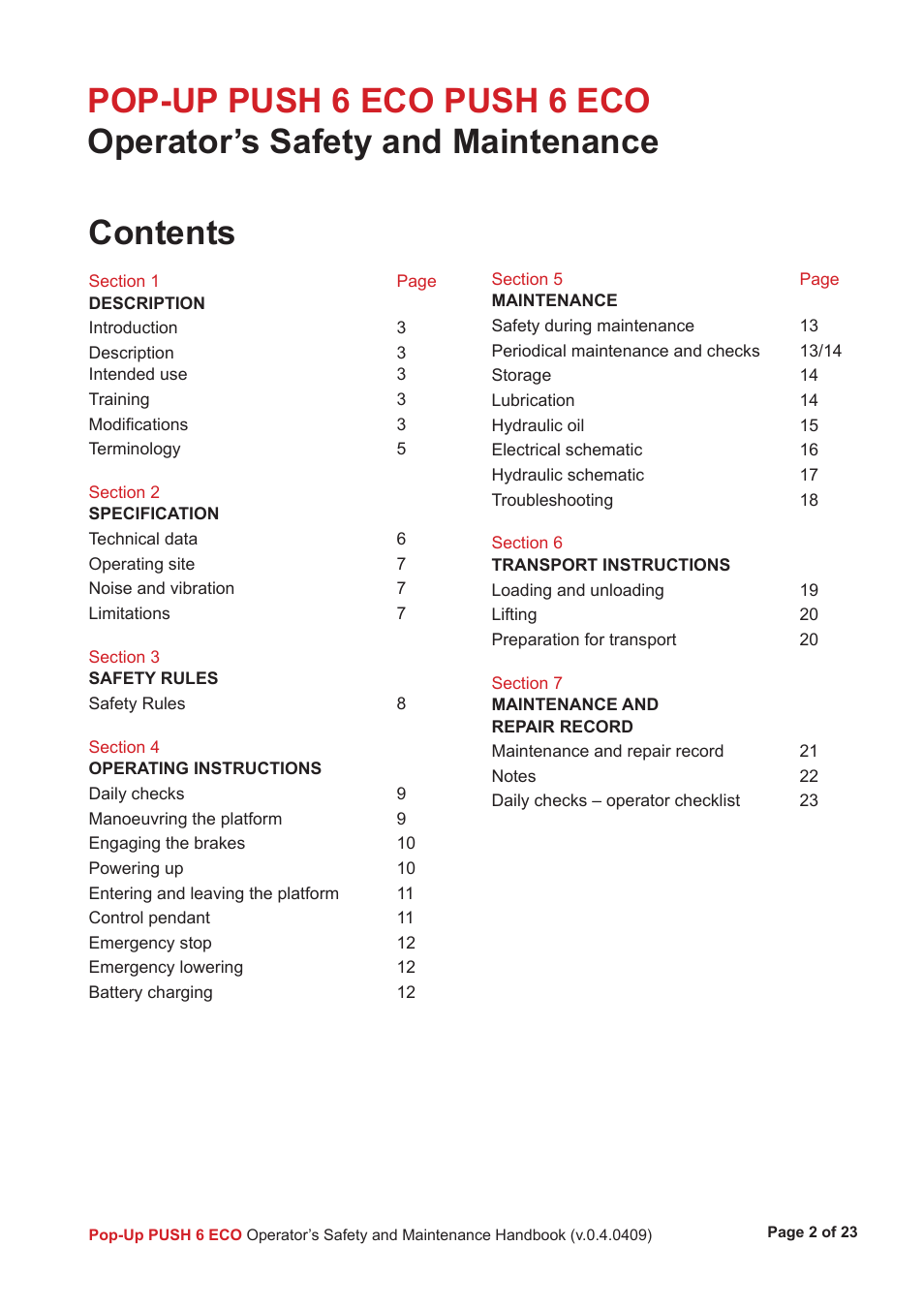 Snorkel PUSH 6 ECO User Manual | Page 3 / 26