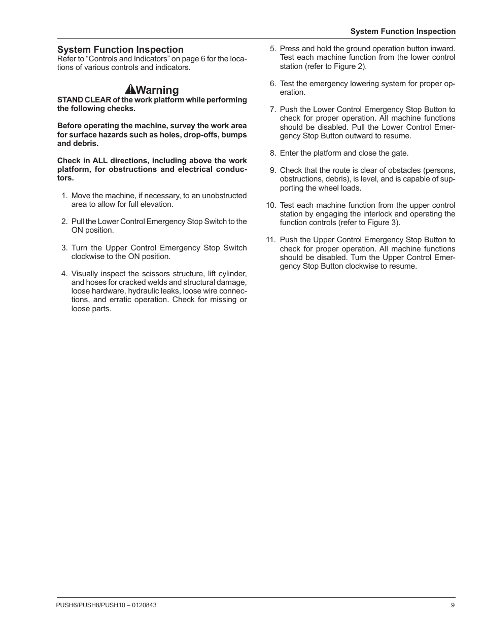 Warning | Snorkel PUSH10 User Manual | Page 11 / 22