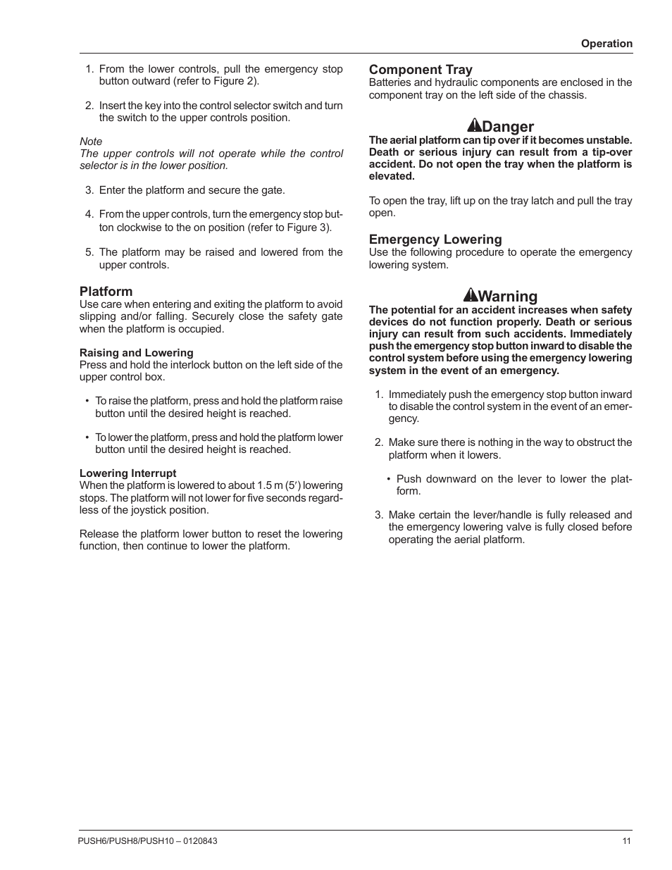 Danger, Warning | Snorkel PUSH10 User Manual | Page 13 / 22
