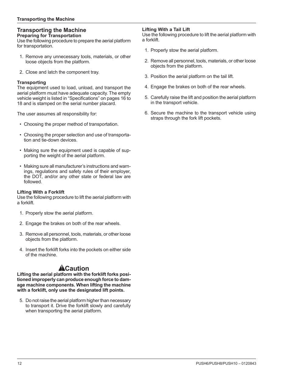 Caution | Snorkel PUSH10 User Manual | Page 14 / 22