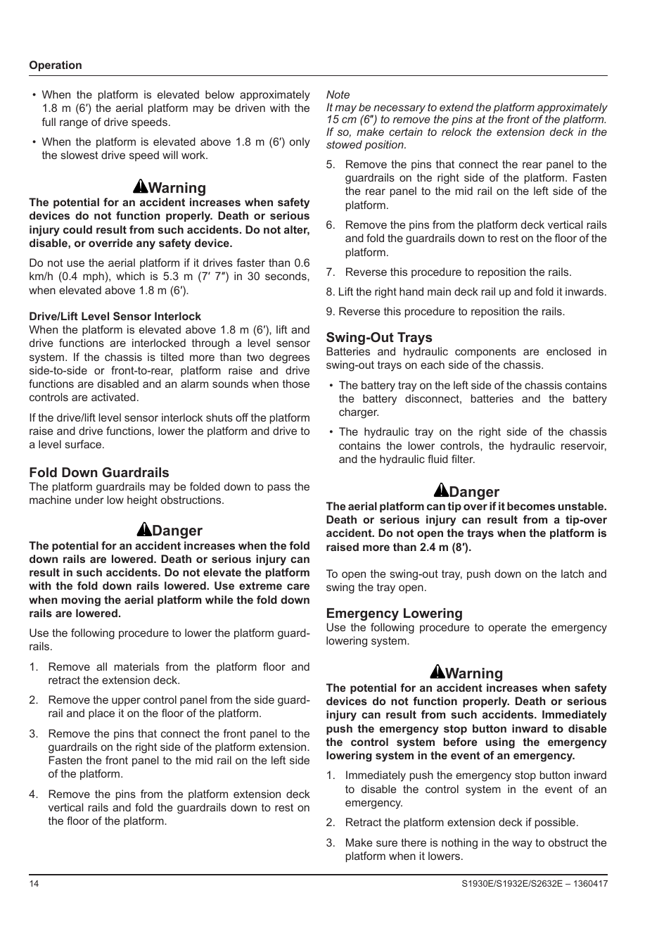 Warning, Danger | Snorkel S2632E-sn000001 User Manual | Page 16 / 26