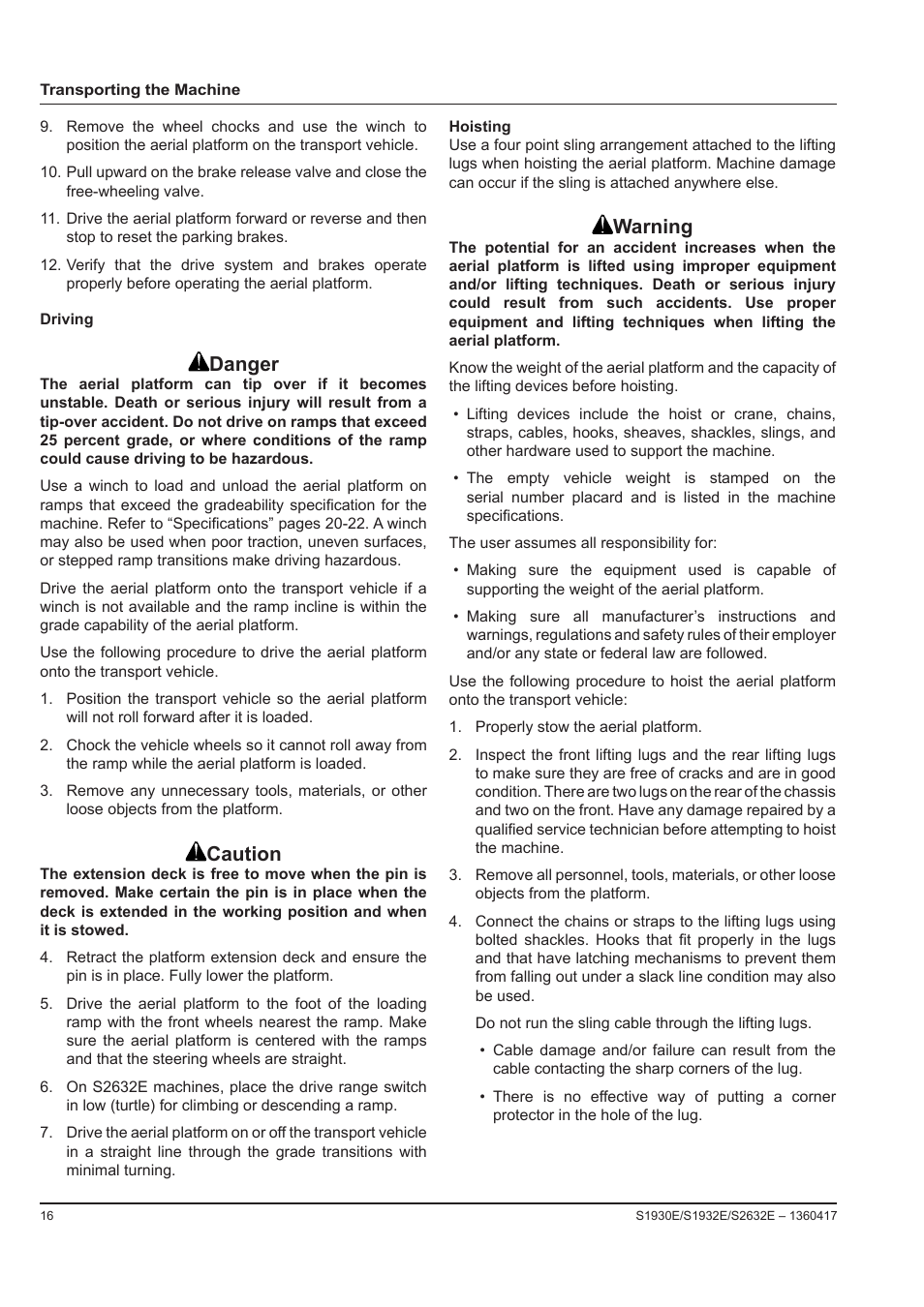 Danger, Caution, Warning | Snorkel S2632E-sn000001 User Manual | Page 18 / 26
