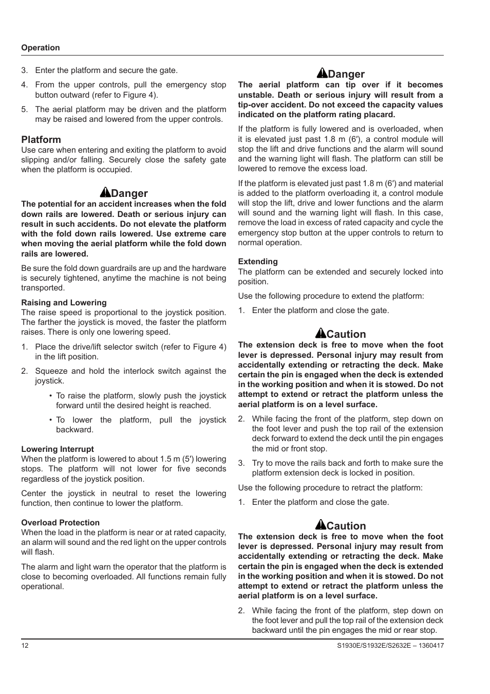 Danger, Caution | Snorkel S2632E-sn000000 User Manual | Page 14 / 26
