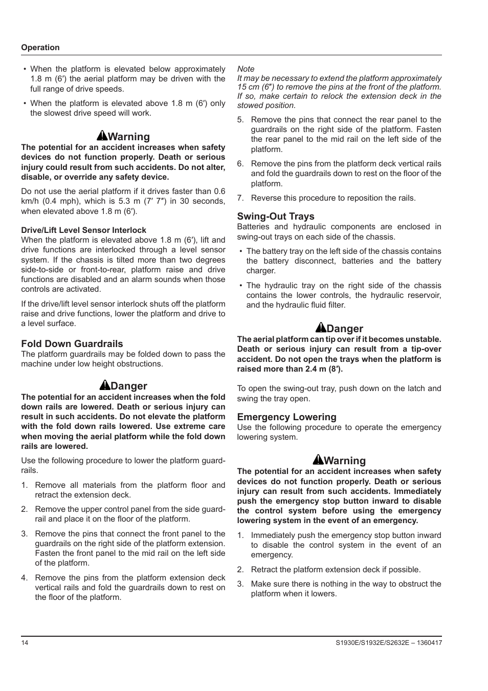Warning, Danger | Snorkel S2632E-sn000000 User Manual | Page 16 / 26
