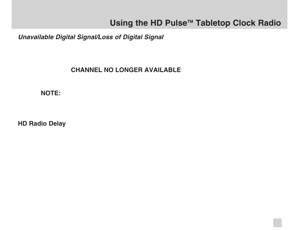 Using the hd pulse, Tabletop clock radio | Advanced Global Technology AGT HD Pulse HDT200 User Manual | Page 19 / 36
