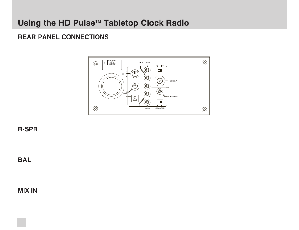 Using the hd pulse, Tabletop clock radio | Advanced Global Technology AGT HD Pulse HDT200 User Manual | Page 20 / 36