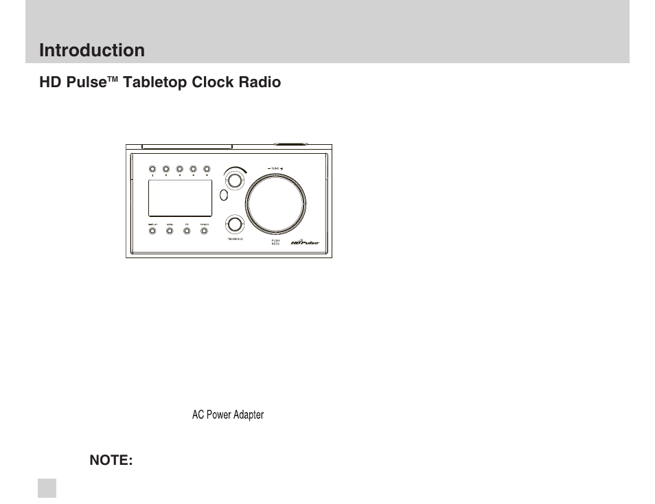 Introduction | Advanced Global Technology AGT HD Pulse HDT200 User Manual | Page 8 / 36