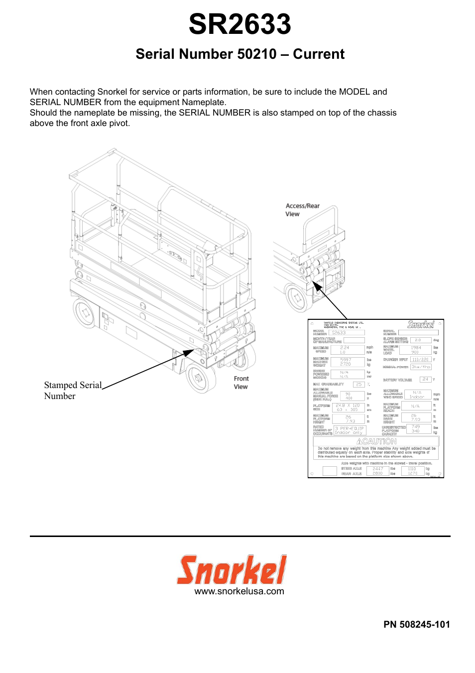 Sr2633 | Snorkel S2633 User Manual | Page 3 / 28