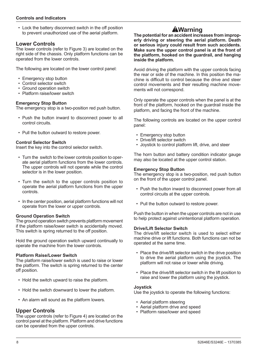 Warning | Snorkel S3246E User Manual | Page 10 / 26