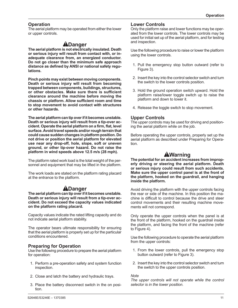 Danger, Warning | Snorkel S3246E User Manual | Page 13 / 26