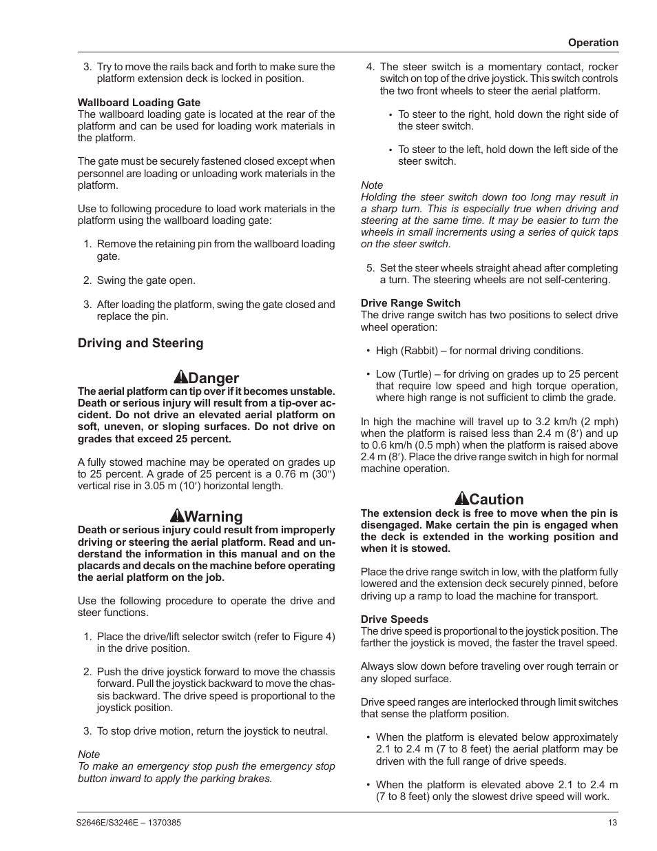 Danger, Warning, Caution | Snorkel S3246E User Manual | Page 15 / 26