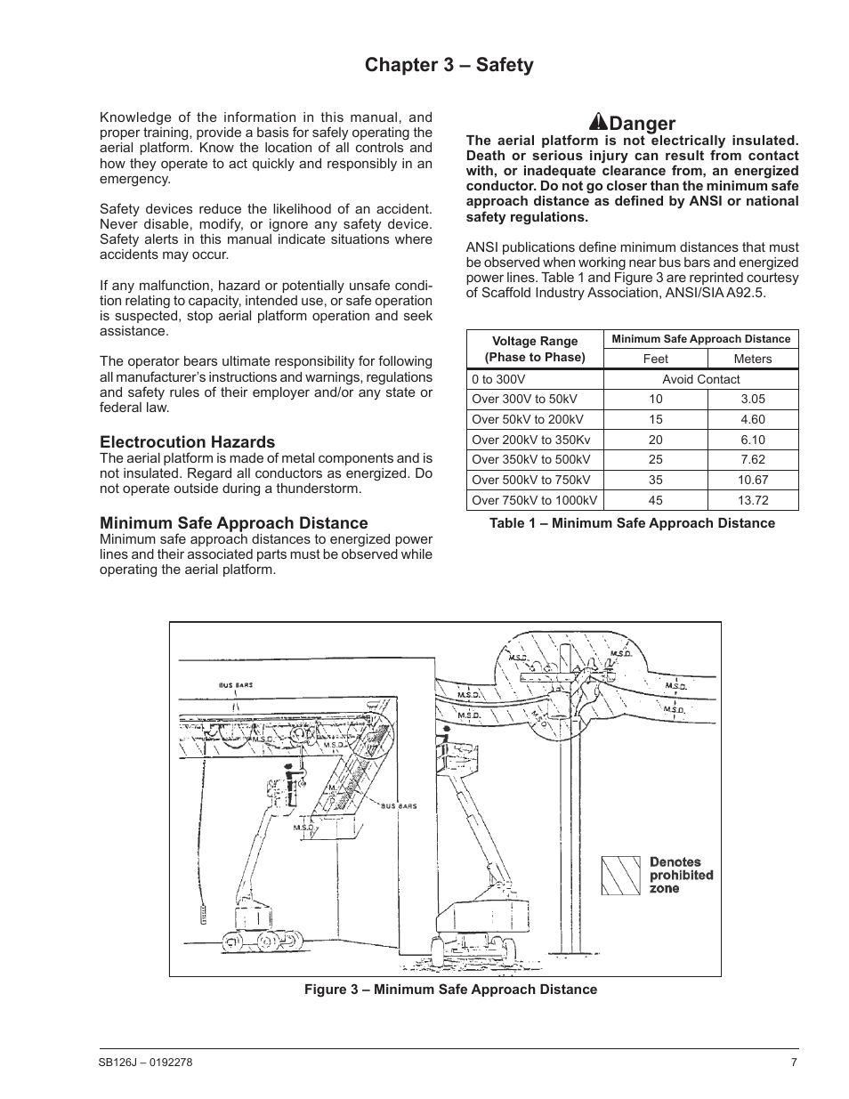 Chapter 3 – safety, Danger | Snorkel SB126J User Manual | Page 13 / 72