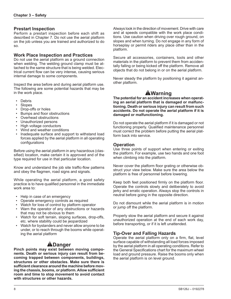 Danger, Warning | Snorkel SB126J User Manual | Page 14 / 72