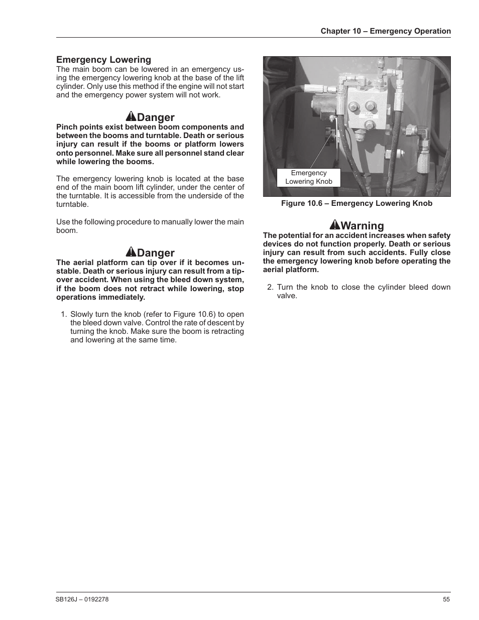 Danger, Warning | Snorkel SB126J User Manual | Page 61 / 72