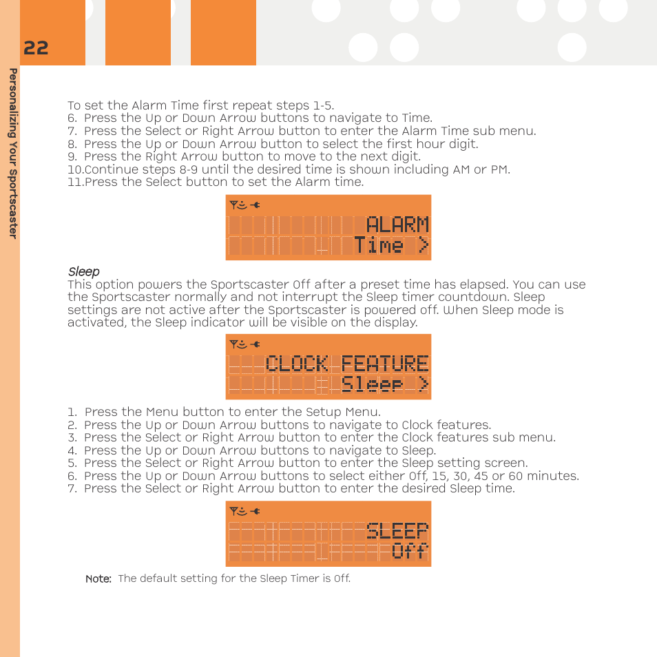 Sleep | Advanced Global Technology RR101 User Manual | Page 22 / 33