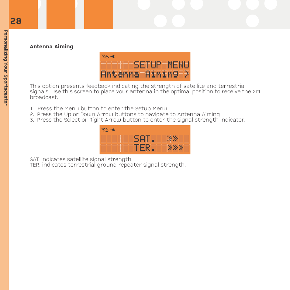 Antenna aiming | Advanced Global Technology RR101 User Manual | Page 28 / 33