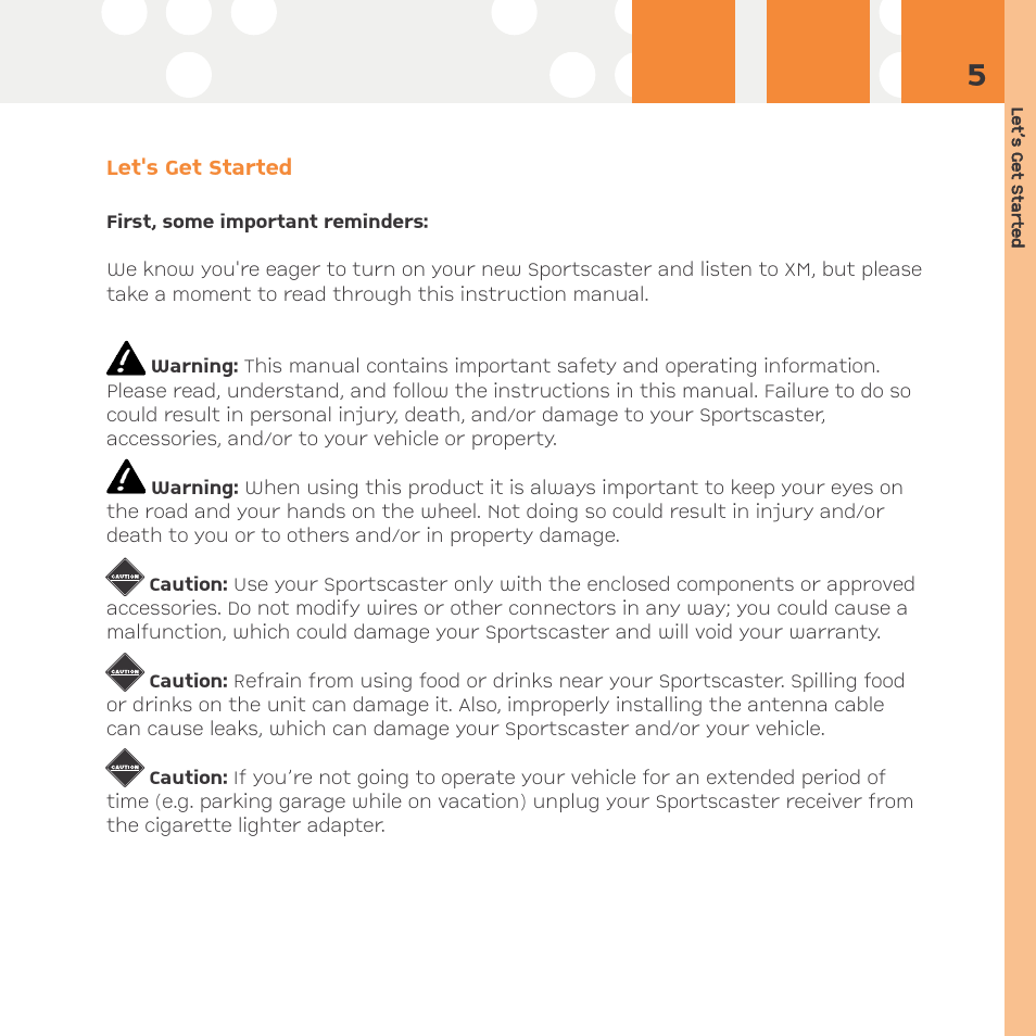 Let's get started | Advanced Global Technology RR101 User Manual | Page 5 / 33