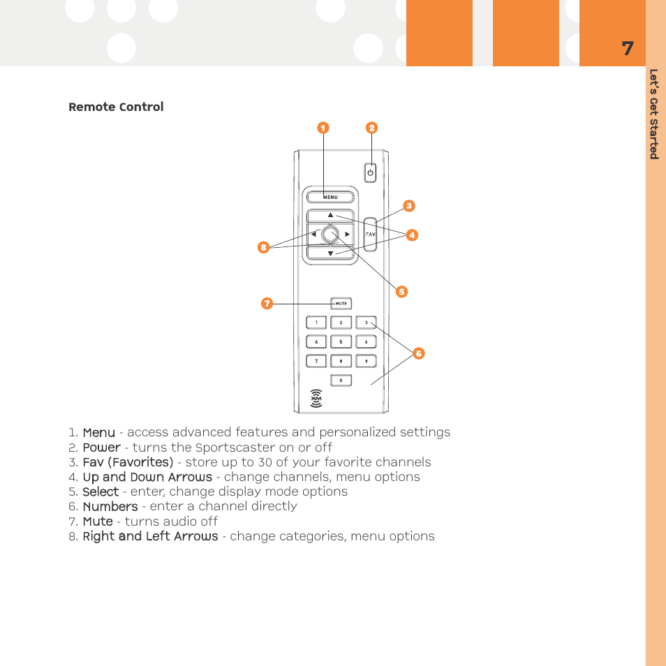 Remote control | Advanced Global Technology RR101 User Manual | Page 7 / 33