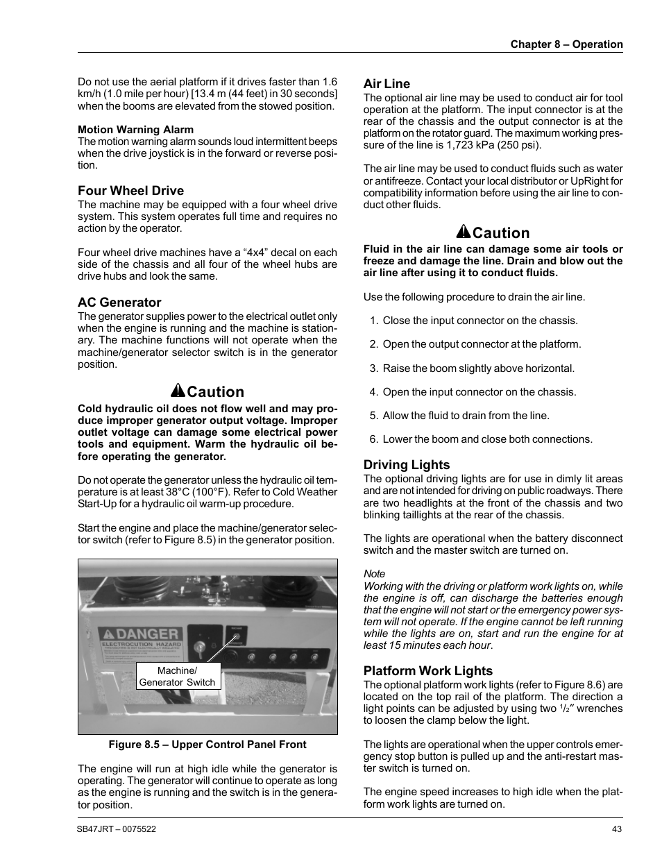 Caution | Snorkel SB47JRT User Manual | Page 49 / 68
