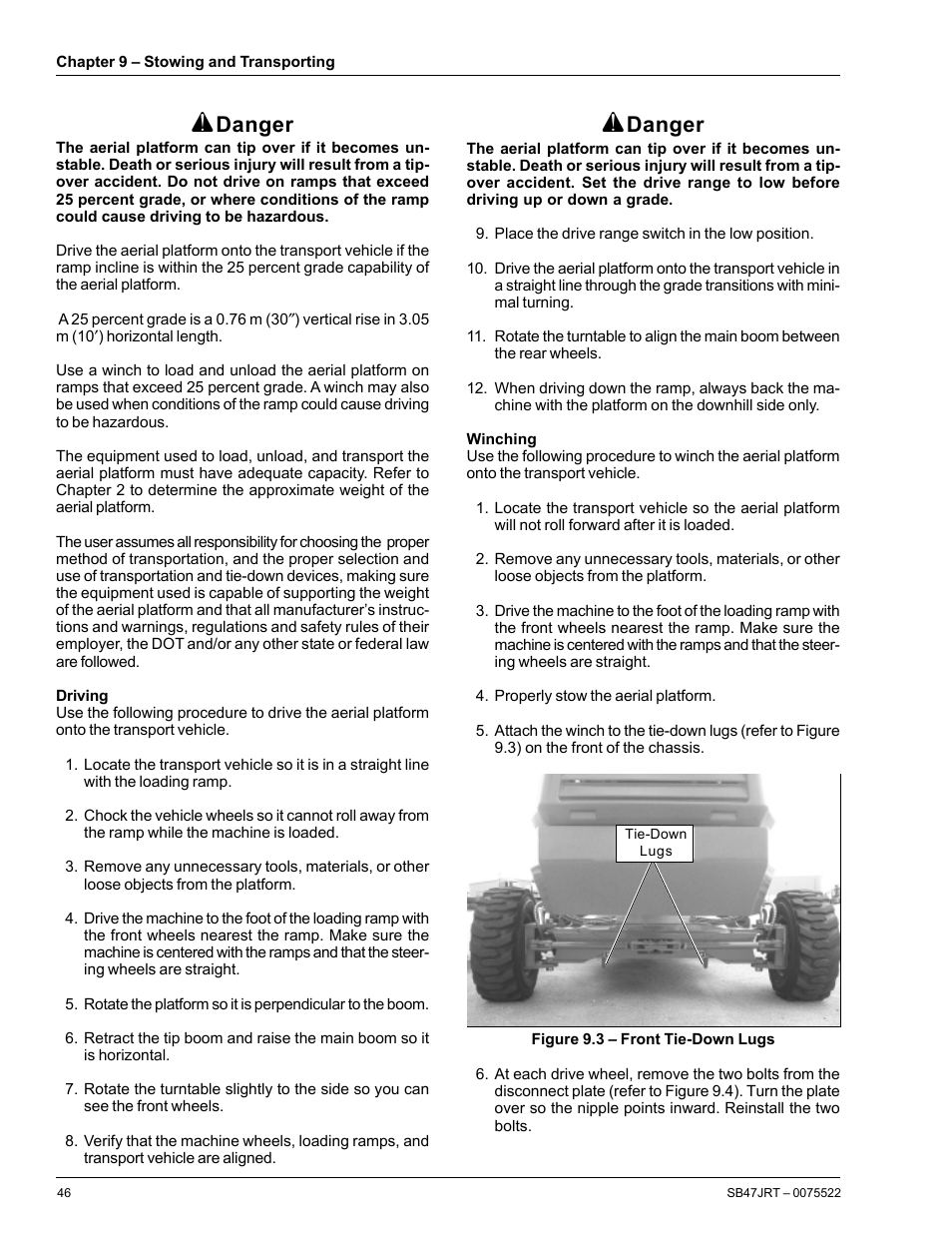 Danger | Snorkel SB47JRT User Manual | Page 52 / 68