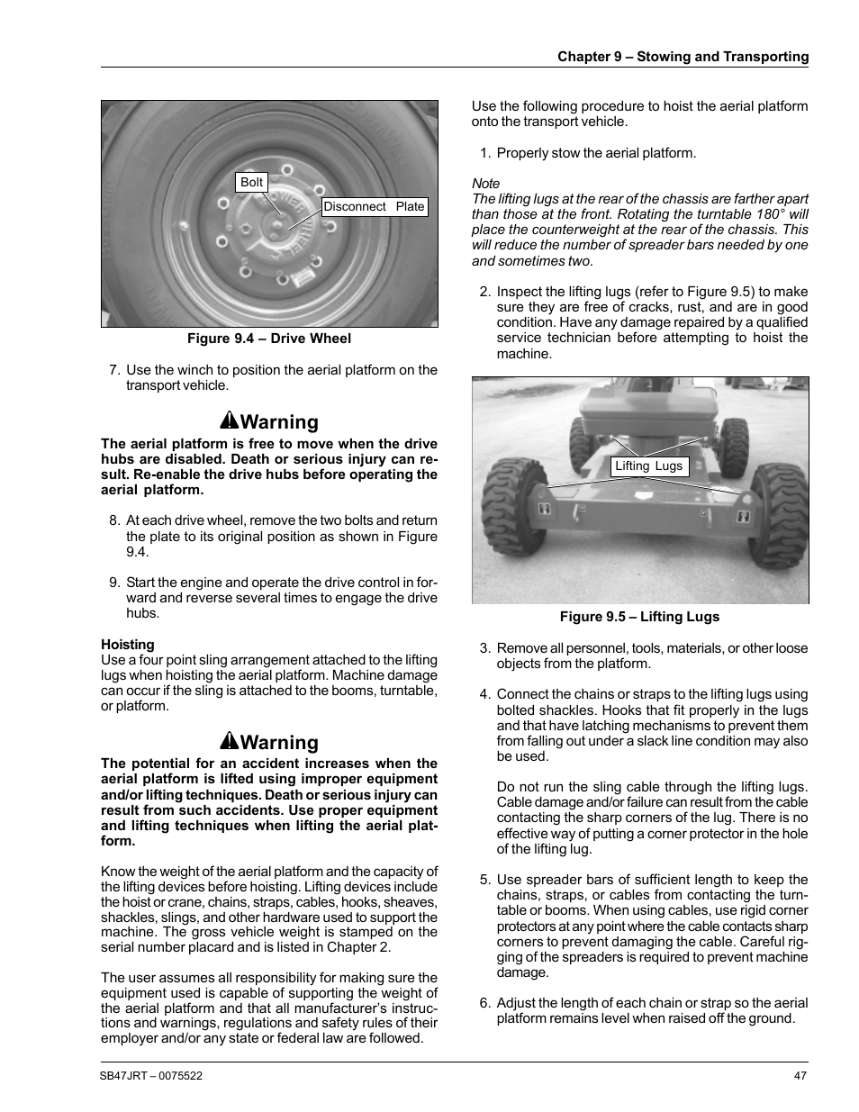 Warning | Snorkel SB47JRT User Manual | Page 53 / 68
