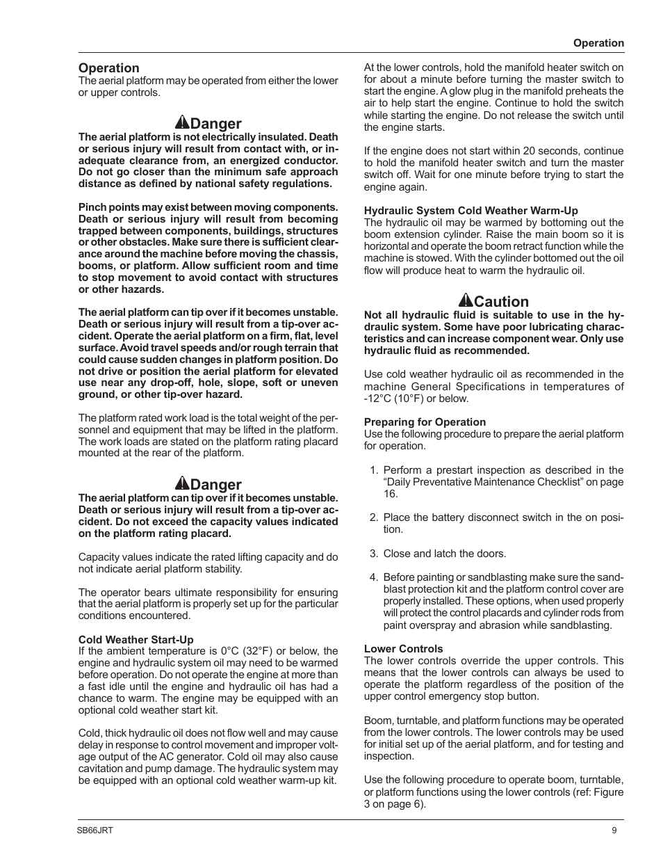 Danger, Caution | Snorkel SB66JRT-sn1000-10031 User Manual | Page 11 / 24