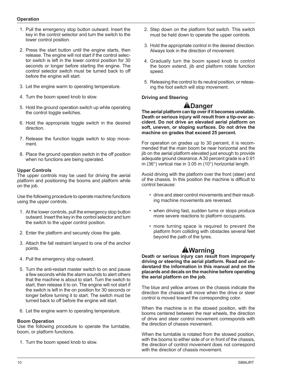 Danger, Warning | Snorkel SB66JRT-sn1000-10031 User Manual | Page 12 / 24