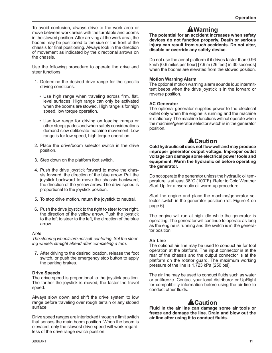 Warning, Caution | Snorkel SB66JRT-sn1000-10031 User Manual | Page 13 / 24