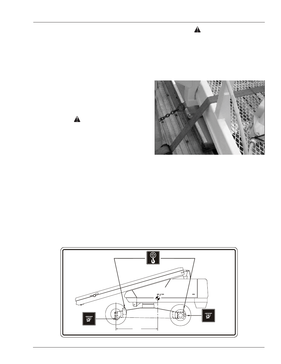 Danger, Caution, Transporting the machine | Snorkel SB66JRT-sn10032+ User Manual | Page 15 / 24